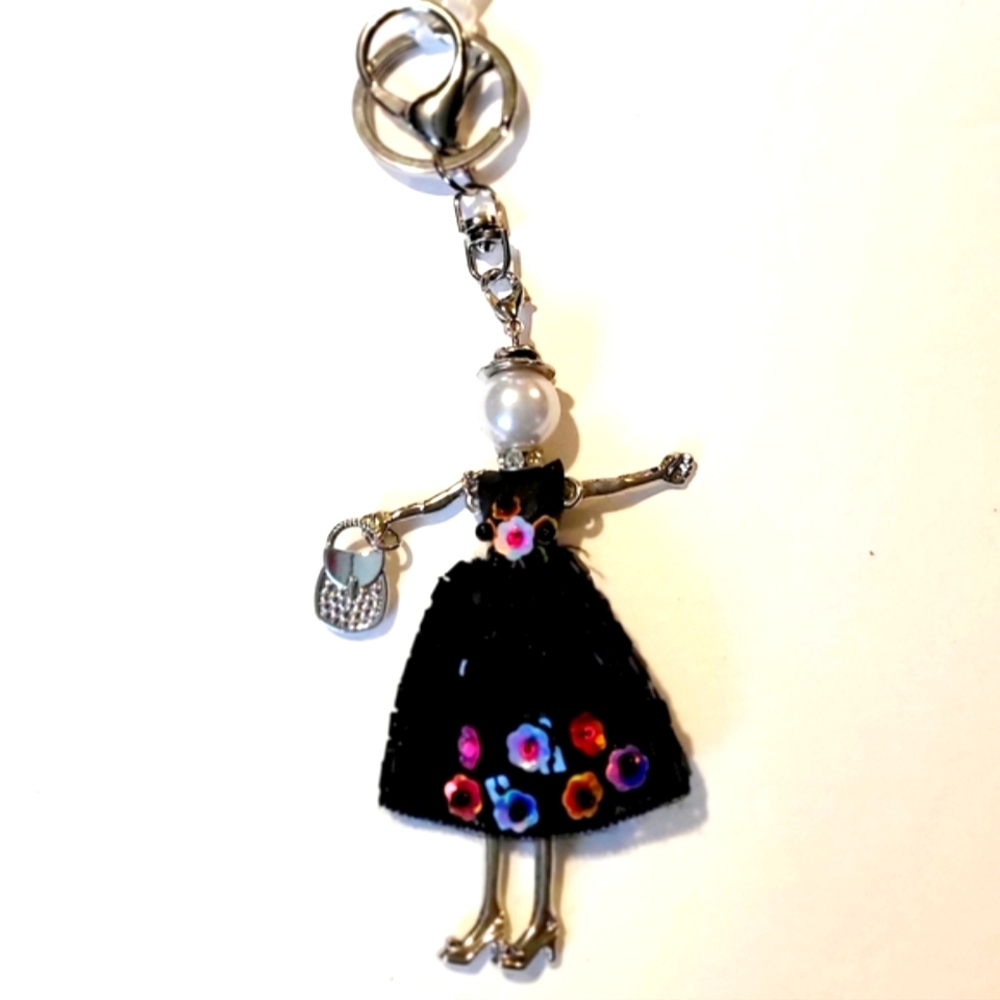 Magnolia and Vine Lady Keychain/bag charm